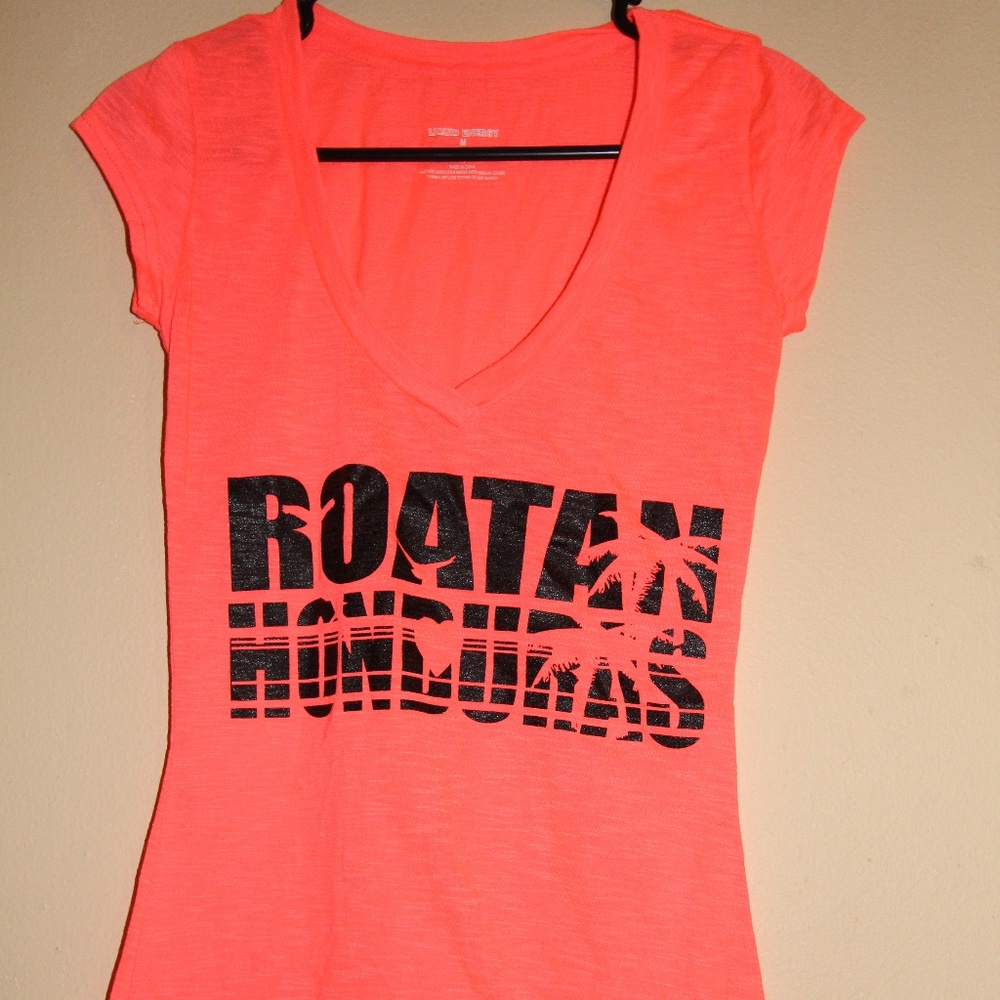 Roatan Honduras Bright Pink Shirt
